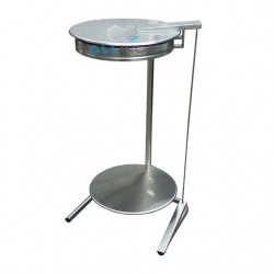 SUPORT INOX SACI MENAJERI CU CAPAC SI POLITA AJUSTABILA D350/ H800 mm - COD 20201-002