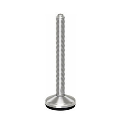 PICIOR REGLABIL INOX CU TALPA DIN CAUCIUC VULCANIZATA 24404, D40, filet M8X75