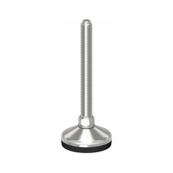 PICIOR REGLABIL INOX CU TALPA DIN CAUCIUC VULCANIZATA 24504, D50, filet M10X100