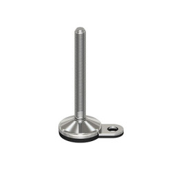 PICIOR REGLABIL INOX CU TALPA DIN CAUCIUC VULCANIZATA 24824F, D60, filet M16X200