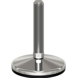 PICIOR REGLABIL INOX CU TALPA DIN CAUCIUC VULCANIZATA 25342, D150, filet M24X200
