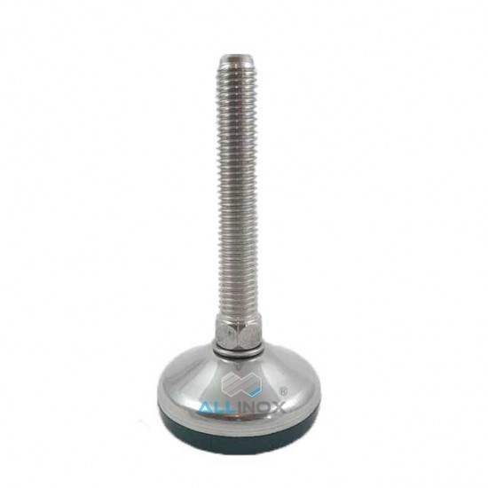Picior reglabil inox cu talpa din cauciuc vulcanizata,D50 filet M12 - 24602